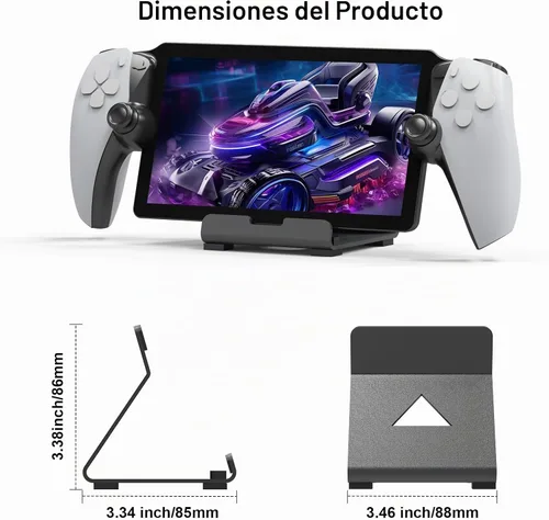 Vista 6 de Levigo Soporte de escritorio para controlador de juegos, compatible con PlayStation Portal/ASUS ROG Ally/Steam Deck/Switch, accesorios para Negro