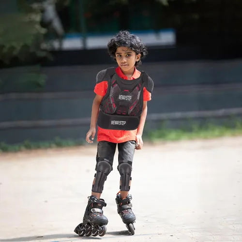 Vista 7 de Armadura de Bicicleta de Tierra para Niños - Equipo Protector de Motocross con Protector de Pecho, Rodilleras y Coderas para Ciclismo y Conducción