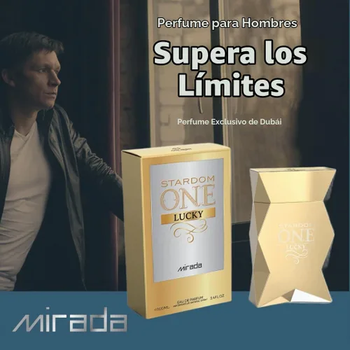 Vista 2 de MIRADA Stardom One Lucky, Eau de Parfum (EDP) para hombre de 3.4 onzas líquidas (3.4 fl oz), perfume para hombre con notas de ciruela, pomelo