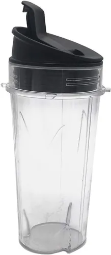 Vista 4 de Paquete de dos vasos de 16 onzas (16 onzas) con tapa para sorber y sellado, para la serie Nutri Ninja