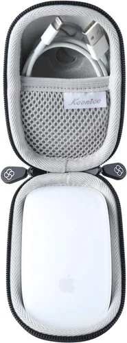 Vista 3 de Funda rígida compatible con Apple Magic Mouse (1, 2 y 3 generaciones), incluye mosquetón (negro)