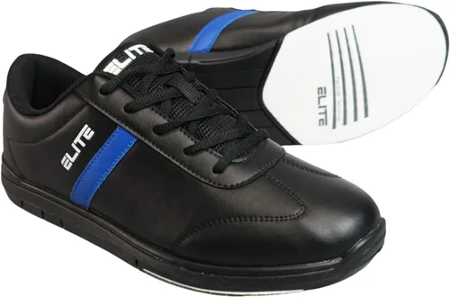 Vista 2 de ELITE Zapatos de bolos deportivos básicos con cordones para hombre con suela deslizante universal para jugadores diestros o zurdos