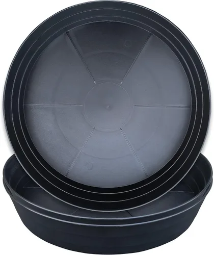 Vista 13 de Plato para macetas de 10 a 25 pulgadas, bandejas de riego extra profundas para macetas, bandeja de drenaje pesada para interiores sin agujeros, 4
