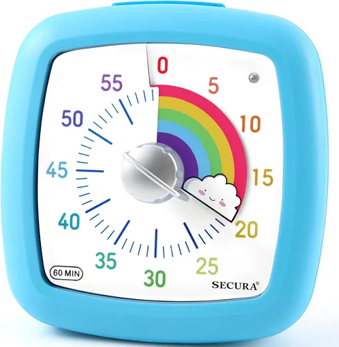 Vista 13 de Secura - Temporizador visual de 60 minutos, temporizador silencioso de estudio para niños y adultos, relojes de tiempo, temporizador de cuenta