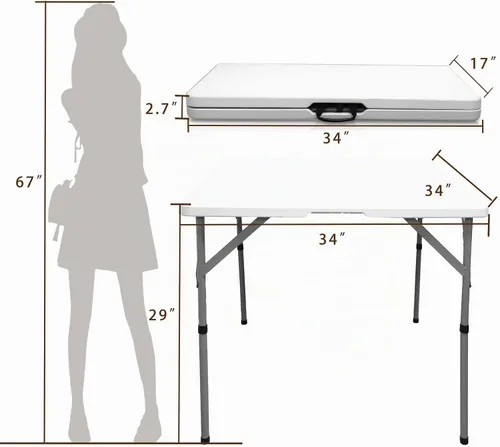 Vista 3 de Mesa de tarjetas plegable cuadrada de 34 pulgadas, diseño