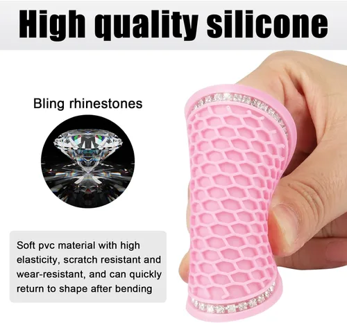 Vista 4 de Fogfar Pack-2 Bling Car - Posavasos color rosa, insertos antideslizantes de 2.76 pulgadas