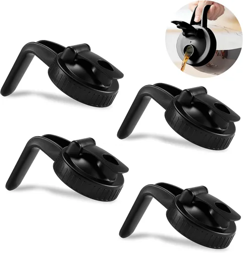 Vista 13 de Paquete de 2 tapas para frascos Mason de boca ancha en forma de V con asa, tapa con pico vertedor para frasco Mason con tapa abatible extendida
