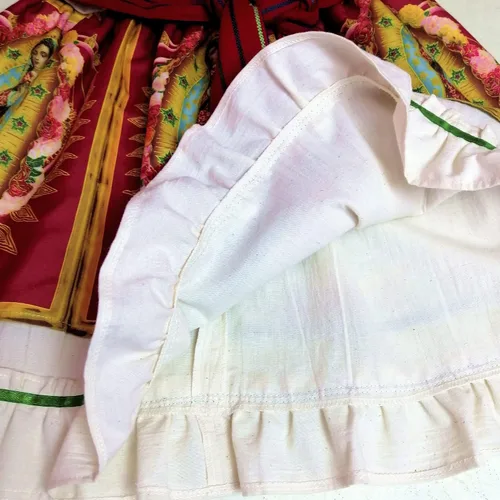 Vista 8 de Vestido de Bebé Niña Pequeña Virgen de Guadalupe Guadalupana Algodón Hecho a Mano Tradicional