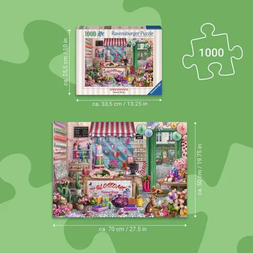 Vista 3 de Ravensburger Blossoms Flower Shop - Rompecabezas de 1000 piezas para adultos