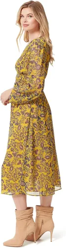 Vista 2 de Jessica Simpson Vestido midi con cuello en V Annalise para mujer
