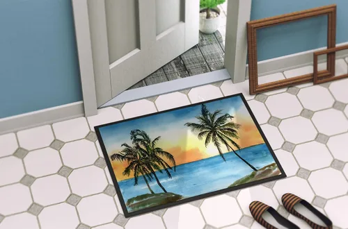 Vista 4 de Caroline's Treasures 8551MAT - Felpudo de palmera de 18 x 27 pulgadas, para interiores y exteriores, para entrada, antideslizante, lavable, pelo