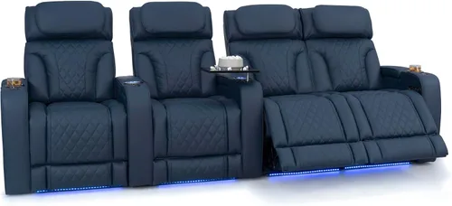 Vista 84 de Seatcraft Luminis 365 - Asiento de cine en casa (fila de 2 biplazas), color carmesí