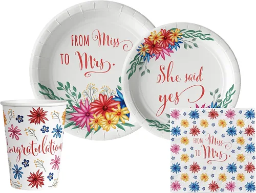 Vista 15 de Bachelorette "Same Prick Forever" Vajilla Pack: Juego de platos de papel, servilletas y tazas desechables para 20