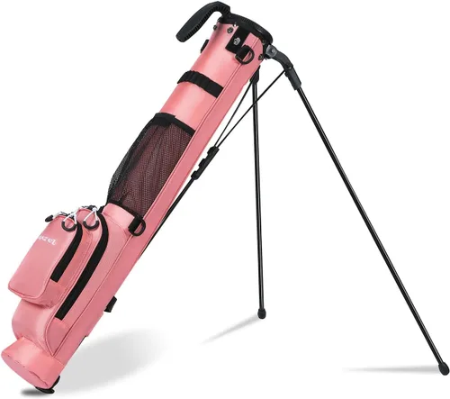 Vista 10 de MAZEL Bolsa de golf ligera para hombres – Bolsa de palos de golf fácil de transportar con correa para el hombro, Bolsa de soporte de golf Pitch n