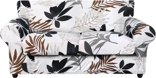 Vista 56 de SearchI Funda elástica para sofá, funda para sillón de 2 piezas con funda de cojín separada para silla, protector de muebles lavable para sala