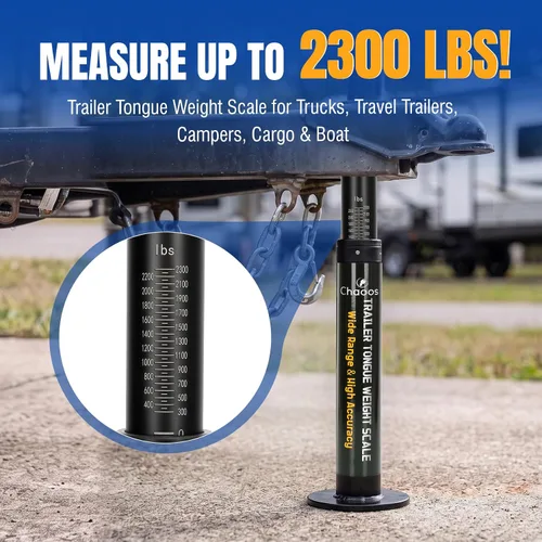 Vista 2 de 2300lbs Trailer Tongue Weight Scale for Safe Towing with Waterproof Bag Rust Resistant& Durable Weight Scale，Portable Towing Safety Tool