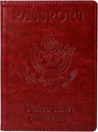 Vista 19 de TIGARI Portapasaporte para Viaje Mujeres Hombres, Funda de Pasaporte de Cuero PU, Estuche Protector Impermeable, Organizador de Documentos A-Negro