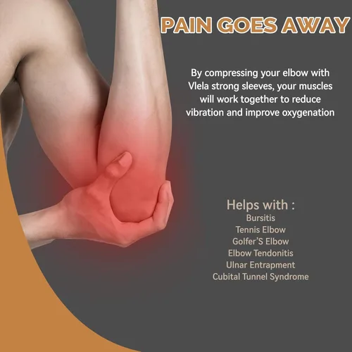 Vista 5 de Manga de codo de cobre, manga de compresión de codo, codera para tendinitis y codo de tenista, golfistas, artritis, bursitis. Alivio del dolor