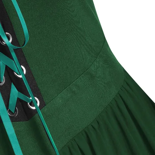 Vista 5 de YUTANRAL Vestido de Halloween para mujer, vestido largo de moda de talla grande, vestido gótico medieval vintage, vestido renacentista, disfraz