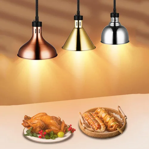 Vista 5 de 2pcs Hanging Food Heat Lamp,250W 75-170cm Retractable Food Warmer,290mm Commerical Food Warmer Lamp,Irradiation Area 8-12㎡,for Restaurant Home