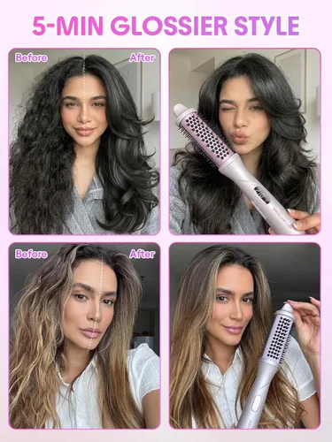 Vista 4 de SHEGLAM Steam Thermal Brush, 1.5" Round Brush for Blowout Look, Dry & Steam