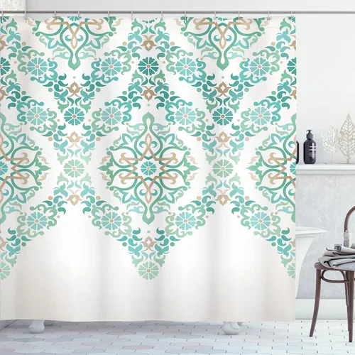 Vista 48 de Ambesonne Decor Collection cortina para regadera de baño de poliéster