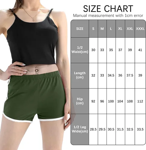 Vista 2 de URATOT Women's Cotton Shorts Gym Shorts Yoga Shorts Summer Running Active Shorts Dance Elastic Shorts, Pack of 2