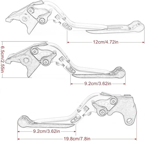 Vista 2 de Palanca de freno de embrague plegable ajustable para motocicleta para Yamaha FZ6 FZ 6 FAZER 2004 2010 XJ6 FZ6R 2009 2020 FZ8 2011 2015 (color : 1)