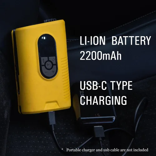 Vista 7 de AirMan Mini inflador inalámbrico de mano - Recargable 2200 mAh con luz LED