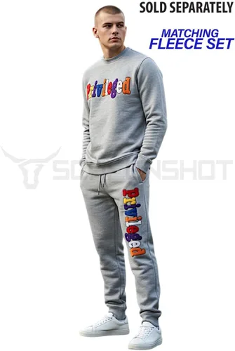 Vista 23 de SCREENSHOT APPLIQUE F11966 Premium Fleece Streetwear Chenille EMB Crew Neck Sweatshirt - Classic Fit