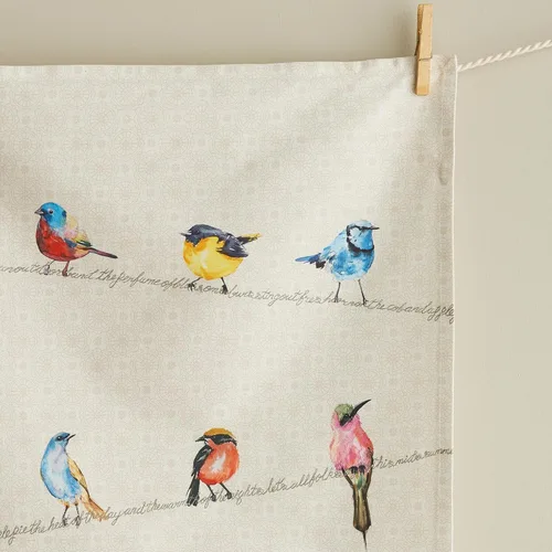 Vista 9 de Maison d' Hermine - Juego de 2 paños de cocina, multiusos, 100% de algodón, suave y absorbente, trapo de cocina, toalla de bar, Birdies On Wire