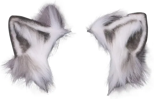 Vista 9 de VIGVAN KYC Orejas de animales Kawaii de peluche con orejas de gato para el cabello, tocado para Halloween o cosplay