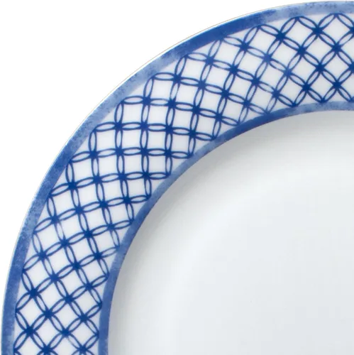 Vista 3 de Mikasa Kiley Bone China - Juego de vajilla ligera de 16 piezas resistente a las astillas, servicio para 4, azul y blanco