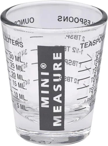 Vista 15 de Kolder Mini Medidor de Vidrio Pesado, 20 Medidas Incrementales Multiusos para Líquidos y Secos Vaso Medidor de Chupito, Verde, Juego de 2