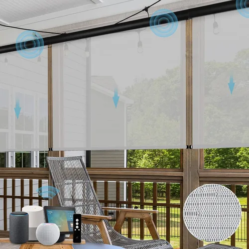 Vista 18 de SmartWings Persianas motorizadas para patio al aire libre con control remoto, compatibles con Alexa/Google/Homekit, resistentes a la intemperie
