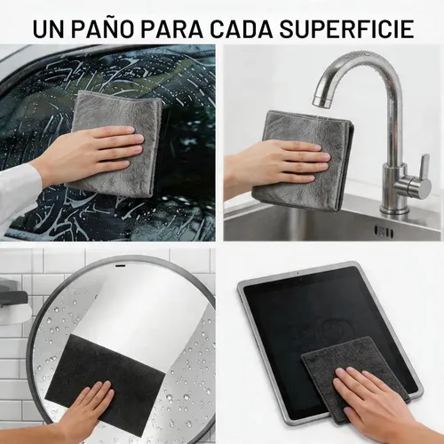 Vista 8 de Paquete de 10 paños de limpieza de microfibra, toallas de limpieza de vidrio gruesas sin rayas y sin pelusas, paños lavables reutilizables