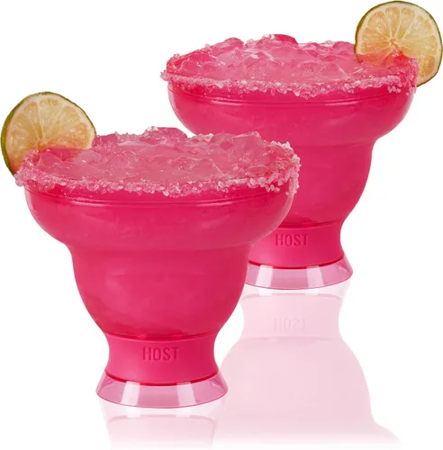 Vista 13 de HOST FREEZE - Vasos de Margarita sin tallo, vasos de cóctel de plástico aislados para bebidas congeladas, vasos enfriadores de doble pared para Azul