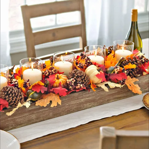 Vista 6 de FEPITO 56 piezas de conos de pino de calabazas de otoño para decoraciones Mini calabazas artificiales, conos de pino, hojas de otoño, bellotas