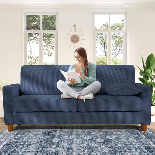 Vista 26 de Kidirect Silla de acento extragrande de 35.5 pulgadas, sillas de sala de montaje fácil, silla de lectura de pana para dormitorio, sillas de acento