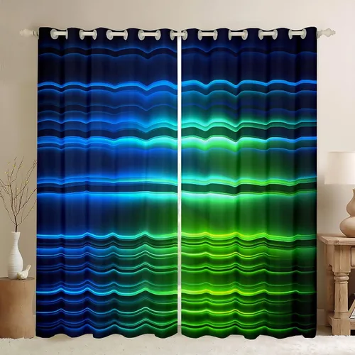 Vista 12 de Feelyou Cortinas de videojuegos negro y gris para niños, dormitorio, música, audífonos, notas, cortinas de ventana, para niños, adolescentes