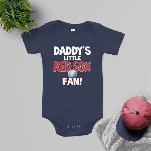 Vista 4 de NanyCrafts Baby's Daddy's Little Red Sox Fan Body Body para bebé Red Sox Fan