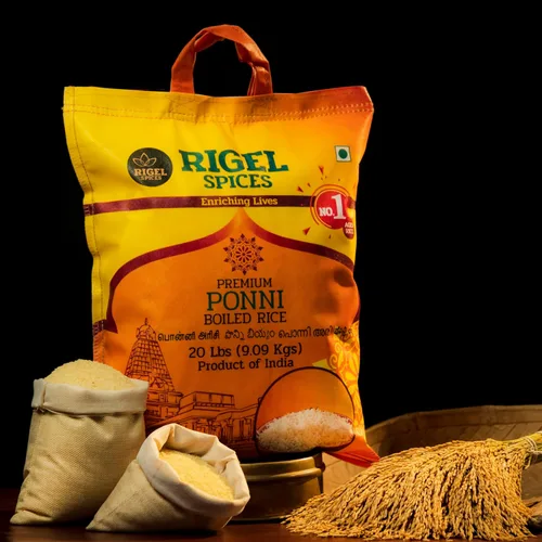 Vista 3 de Rigel Spices Ponni Arroz Hervido Envejecido De Cauvery 10 Lbs Calidad premium