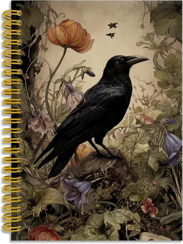 Vista 15 de Dark Witchy Moon Stars Notebook Journal, Celestial Astrology Witchy Gifts for Women Journal, Crescent Moon Face Starry Forest Spiral Notebook