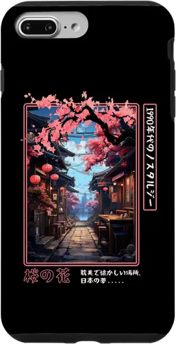 Vista 12 de iPhone 16 Japanese Vaporwave Nostalgia Cherry Blossoms 1990s Aesthetic Case