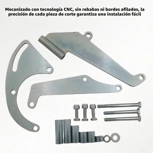 Vista 6 de Compatible con bloque pequeño Chevy A/C Compresor de aire acondicionado Soporte de montaje SBC LWP Bomba de agua larga lado del conductor 9919L 119L