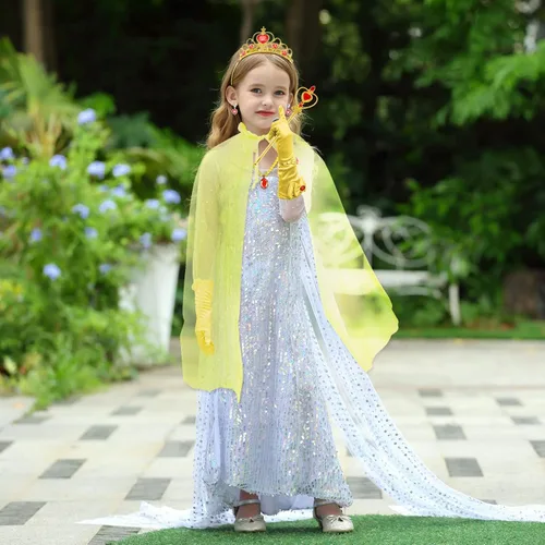 Vista 4 de Tacobear Princess Dress Up for Little Girls Crown Cape Jewelry Halloween Costume Accessories Set for Kids Age 3-6 Years