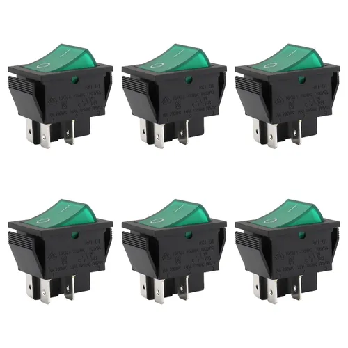 Vista 10 de Baomain Interruptor basculante para barco DPST ON/Off 1/4" Ancho Terminal 4 Pin 16A 250V UL TUV Lista Amarillo Paquete de 2