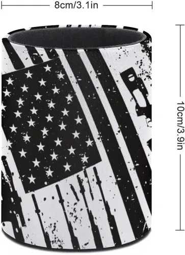 Vista 2 de Organizador de lápices con diseño de bandera de Estados Unidos, lindo portalápices, taza de lápices para escritorio, soporte para brochas
