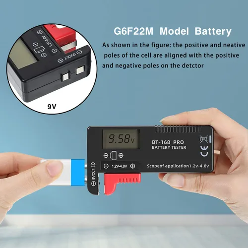 Vista 4 de Probador de batería LCD digital de 3 piezas, comprobador de batería universal para AA AAA 1.5 V 3.7 V o 1.2 ~ 4.8 V 9 V, probadores de nivel de vida