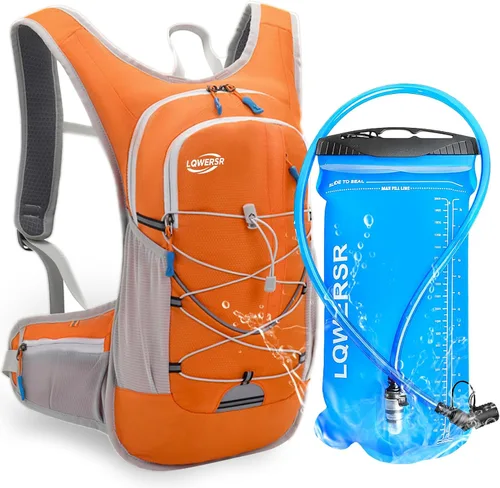 Vista 9 de Mochila de hidratación de 20 L, ligera, transpirable, con bolsa de agua de 2 L, correas ajustables para el pecho, chaleco de hidratación